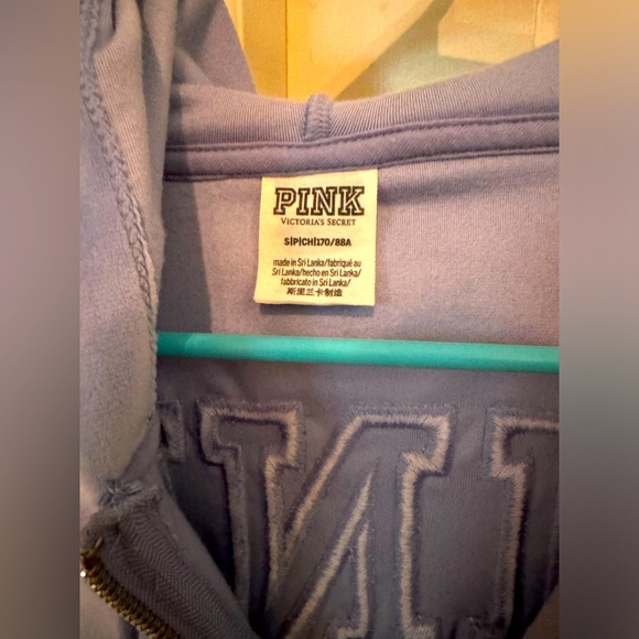 Small blue velour hoodie from Pink - Picture 2 of 4